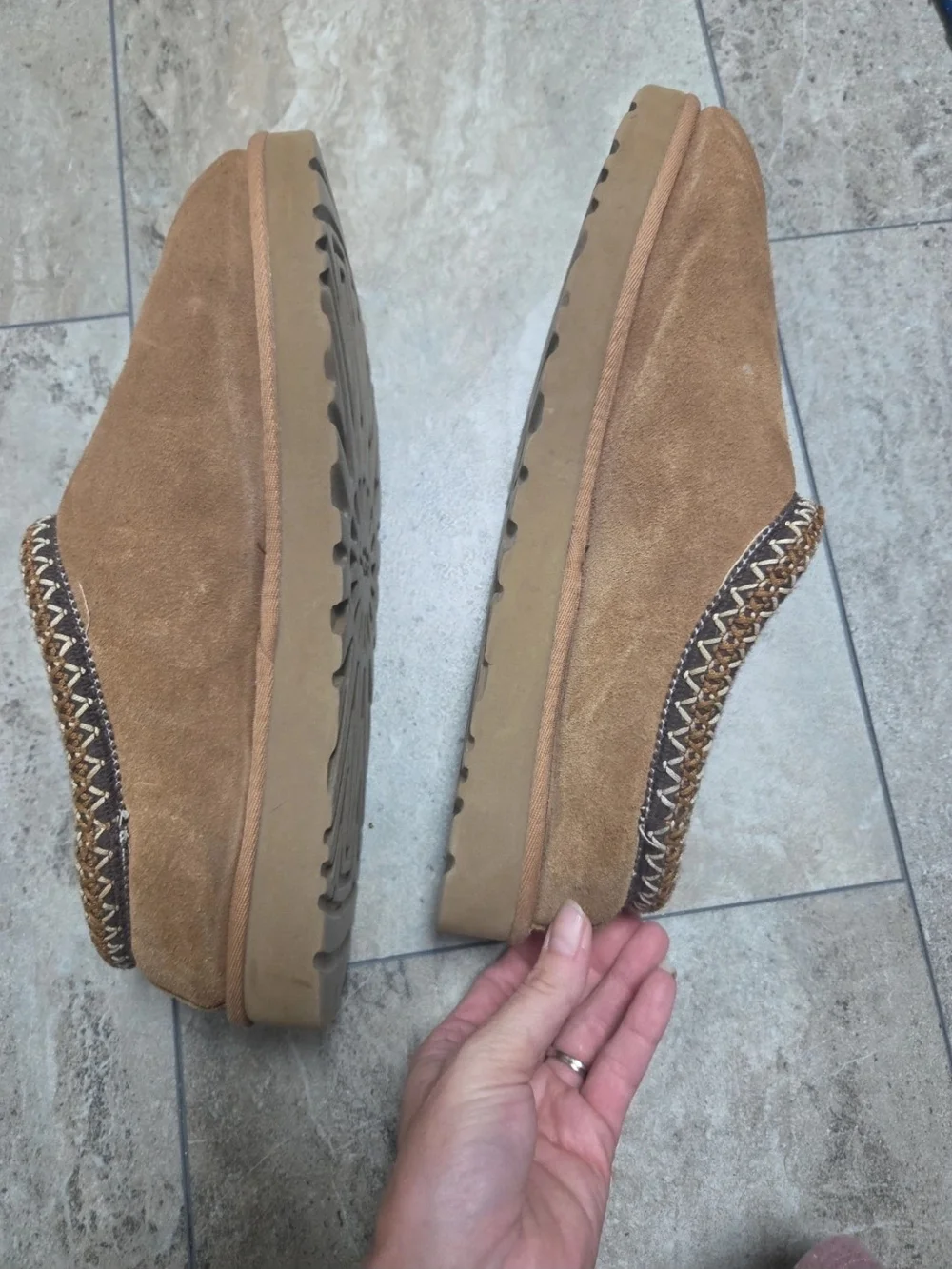 UGG Men's Chestnut Suede Shearling Lined Slip-On Slippers